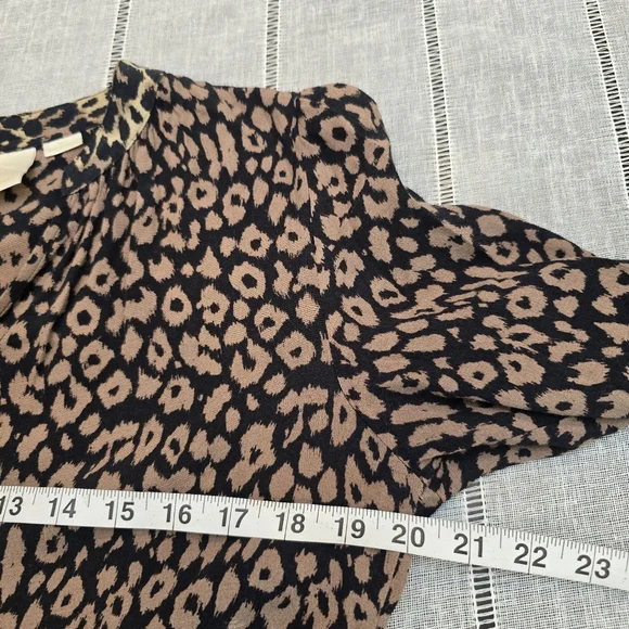 Maeve Anthropologie Juno Leopard Animal Print Dress Size Small Tunic Brown - Picture 9 of 16